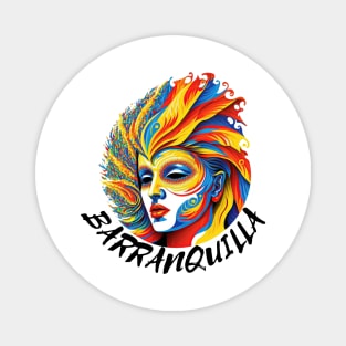 dark barranquilla carnival mask Magnet